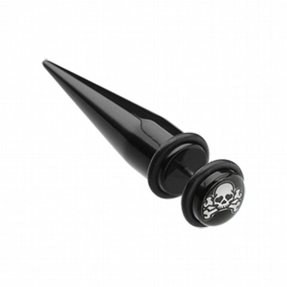 Pirate Skull Acrylic Fake Taper with O-Rings-WildKlass Jewelry