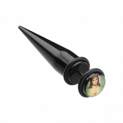 Jesus Christ Acrylic Fake Taper with O-Rings-WildKlass Jewelry