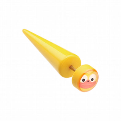 Yellow Ducky Acrylic Fake Taper-WildKlass Jewelry