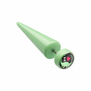 I heart Dino Acrylic Fake Taper-WildKlass Jewelry