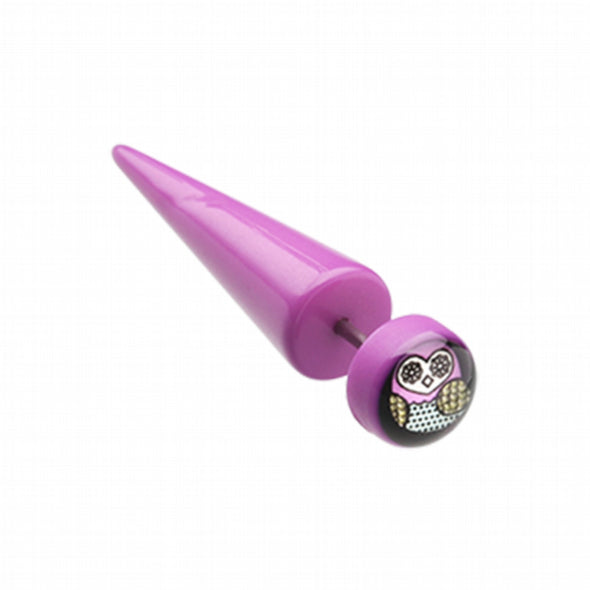 Purple Owl Acrylic Fake Taper-WildKlass Jewelry