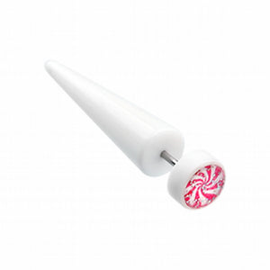 Glitter Peppermint Swirl Acrylic Fake Taper-WildKlass Jewelry