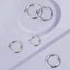 316L Surgical Steel Silver Hinged Seamless Clicker Septum Ring 20g 18g 16g 14g 12g 10g-WildKlass Jewelry