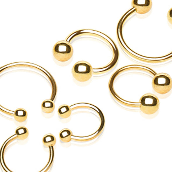 Gold Plated 316L Surgical Steel Horseshoe with Ball-WildKlass Jewelry