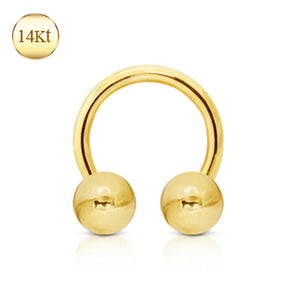 14Kt Yellow Gold WildKlass Horseshoe with Ball-WildKlass Jewelry