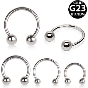 Grade 23 Titanium Horseshoe with Balls-WildKlass Jewelry