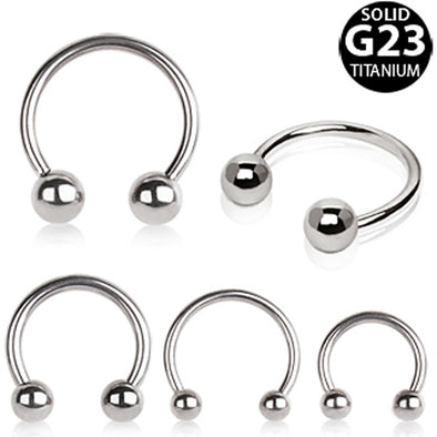 Grade 23 Titanium Horseshoe with Balls-WildKlass Jewelry