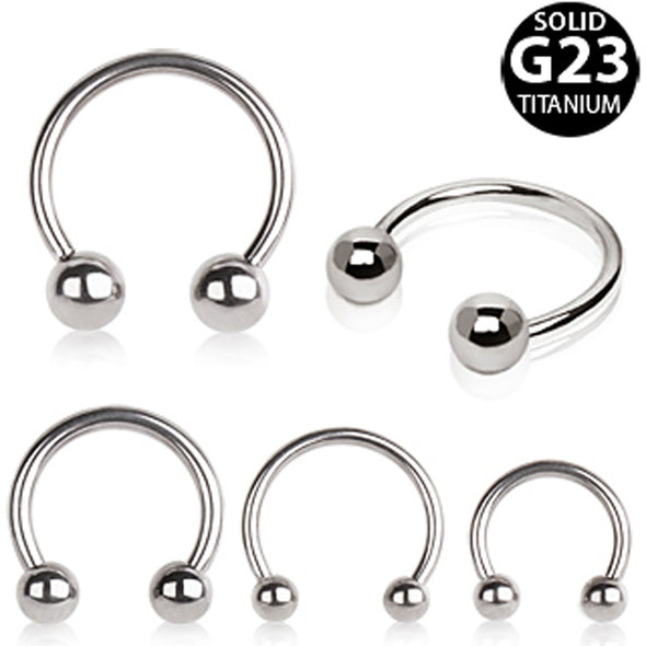 Grade 23 Titanium Horseshoe with Balls-WildKlass Jewelry