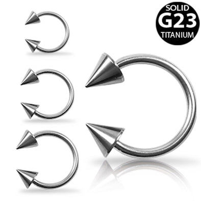 Grade 23 Titanium Horseshoe with Spikes-WildKlass Jewelry