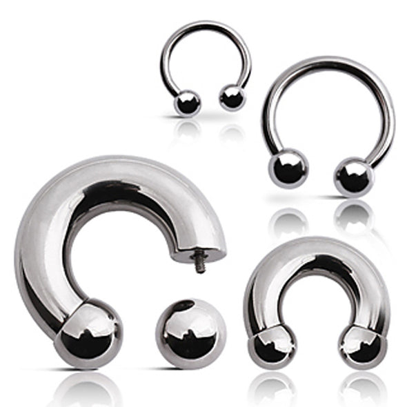 316L Surgical Steel Horse Shoes with Ball-WildKlass Jewelry
