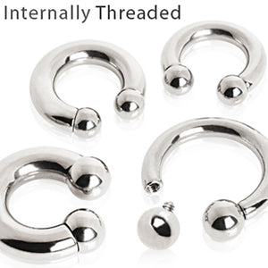 316L Surgical Steel Internally Threaded Horseshoe-WildKlass Jewelry