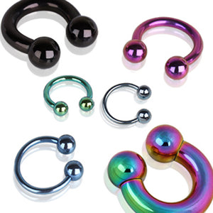 PVD Plated Surgical Steel Horseshoe with Balls-WildKlass Jewelry