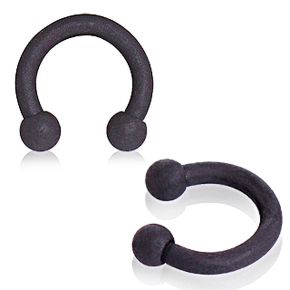 Black Matte Finish Horseshoe-WildKlass Jewelry