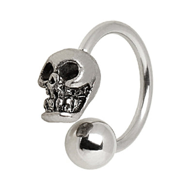 316L Surgical Steel Horse Shoe with Skull-WildKlass Jewelry