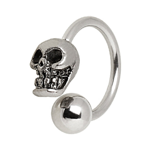 316L Surgical Steel Horse Shoe with Skull-WildKlass Jewelry