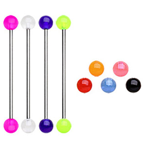 316L Industrial Barbell with UV Acrylic Balls-WildKlass Jewelry