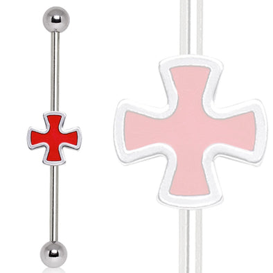 316L Surgical Steel Celtic Cross Industrial Barbell-WildKlass Jewelry