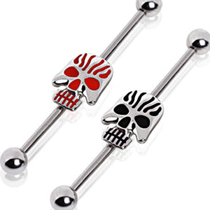 316L Surgical Steel Skull Industrial Barbell-WildKlass Jewelry