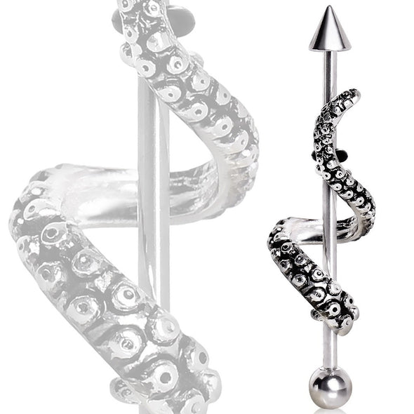 316L Surgical Steel Tentacle Wrap Industrial Barbell-WildKlass Jewelry