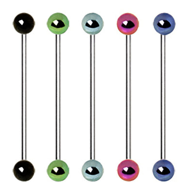 316L Industrial Barbell with PVD Plated Balls-WildKlass Jewelry