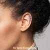 Pair of Round and Baguette Cut CZs Lined WildKlass Ear Crawler/Ear Climber-WildKlass Jewelry