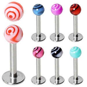 316L Surgical Steel UV Acrylic Tornado Ball Labret-WildKlass Jewelry
