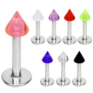 316L Surgical Steel Labret / Monroe with a UV Coated Acrylic Spike-WildKlass Jewelry