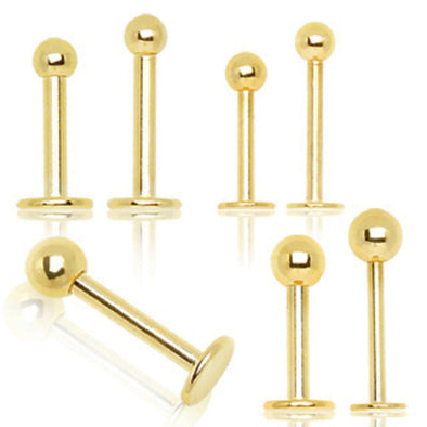 Gold Plated 316L Surgical Steel Labret/Monroe with Ball-WildKlass Jewelry