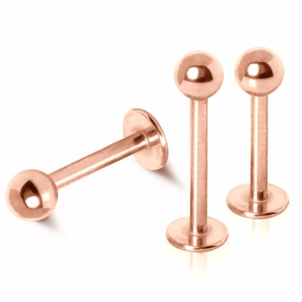 Rose-Gold Plated Labret / Monroe with Ball-WildKlass Jewelry