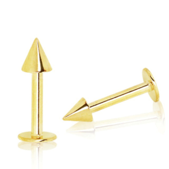 Gold Plated 316L Surgical Steel Labret / Monroe with Spike-WildKlass Jewelry