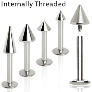316L Internally Threaded Spike Top Labret-WildKlass Jewelry