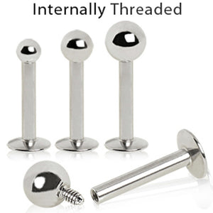 316L Internally Threaded Ball Top Labret-WildKlass Jewelry