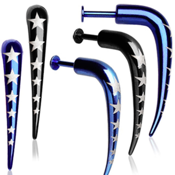 PVD Plated over 316L Surgical Steel Talon Labret with Stars-WildKlass Jewelry