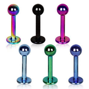 PVD Plated 316L Surgical Steel Labret / Monroe with Ball-WildKlass Jewelry
