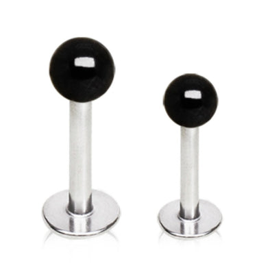 316L Surgical Steel Labret with Black PVD Plated Ball-WildKlass Jewelry