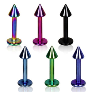 PVD Plated 316L Surgical Steel Labret / Monroe with Spike-WildKlass Jewelry