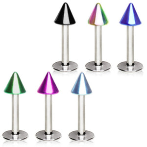316L Surgical Steel Labret with PVD Plated Spike-WildKlass Jewelry