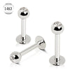14Kt White Gold Labret with Gemmed Ball-WildKlass Jewelry