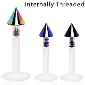 BioFlex Labret with PVD Plated Spike Top-WildKlass Jewelry