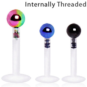 BioFlex Labret with PVD Plated Ball Top-WildKlass Jewelry