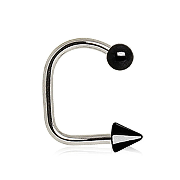 316L Surgical Steel Loop with PVD Plated Ball & Spike-WildKlass Jewelry