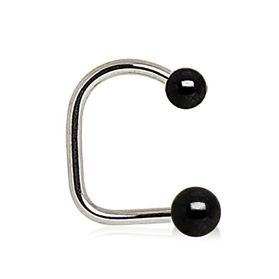 316L Surgical Steel Loop with PVD Plated Balls-WildKlass Jewelry