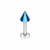 Colorline PVD Spike Top Steel Labret-WildKlass Jewelry
