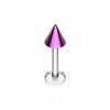 Colorline PVD Spike Top Steel Labret-WildKlass Jewelry
