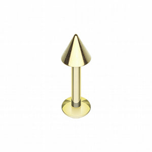 Gold Plated Basic Steel Spike Labret-WildKlass Jewelry