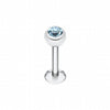 Basic Steel Gem Ball Labret-WildKlass Jewelry