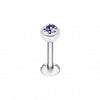 Basic Steel Gem Ball Labret-WildKlass Jewelry