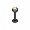 Blackline PVD Gem Ball Steel Labret-WildKlass Jewelry