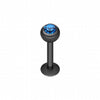 Blackline PVD Gem Ball Steel Labret-WildKlass Jewelry