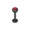 Blackline PVD Gem Ball Steel Labret-WildKlass Jewelry